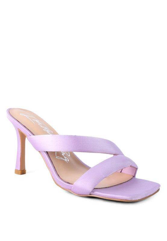 Lavender Rag Company stylish vacation heels with crisscross straps and a slender stiletto heel