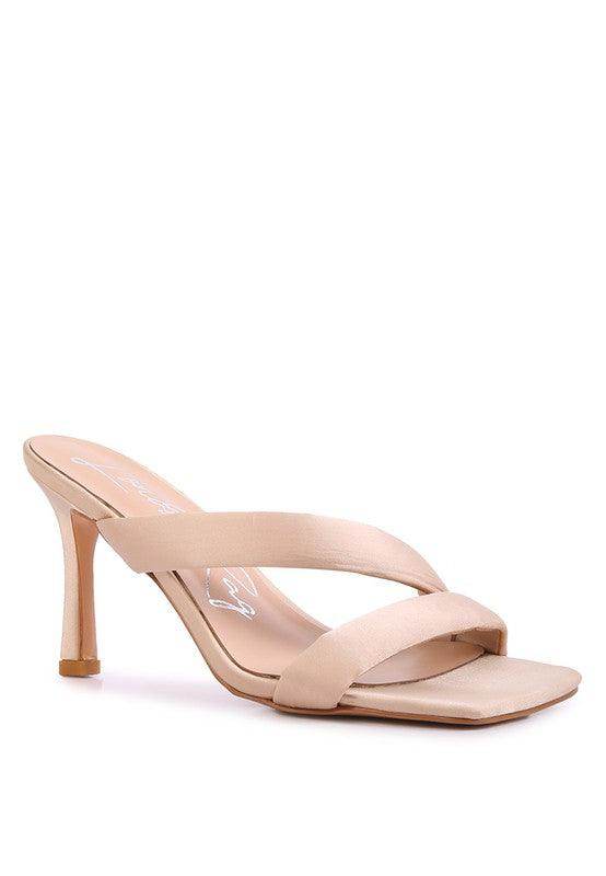 Rag Company stylish vacation heels in nude with a sleek strappy design and a comfortable heel