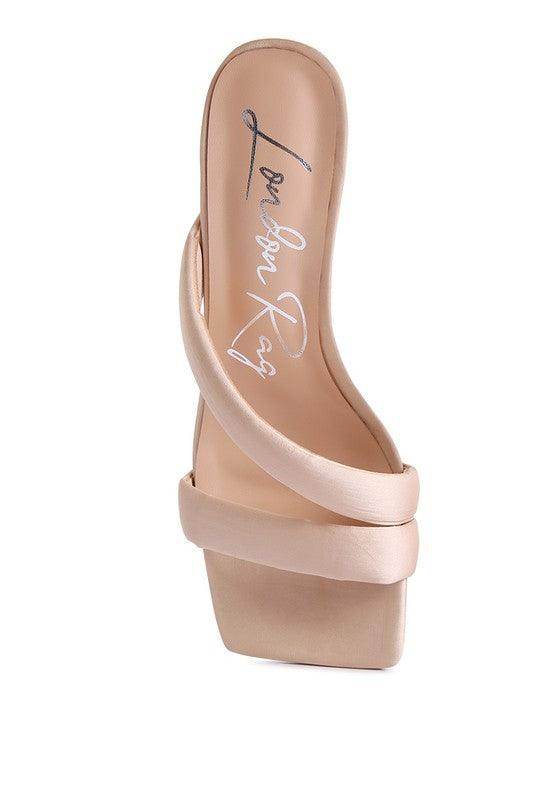 Rag Company stylish vacation heels in blush with a chic open-toe design and wide straps