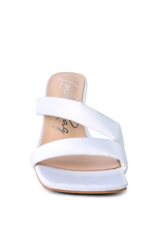 Rag Company stylish vacation heels in white with a sleek strap design perfect for summer outings