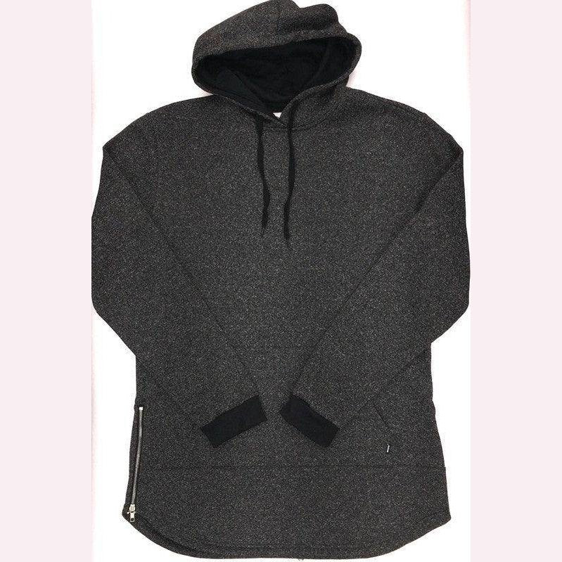 WEIV stylish vacation hoodie for men in gray with a comfortable fit and side zipper detail