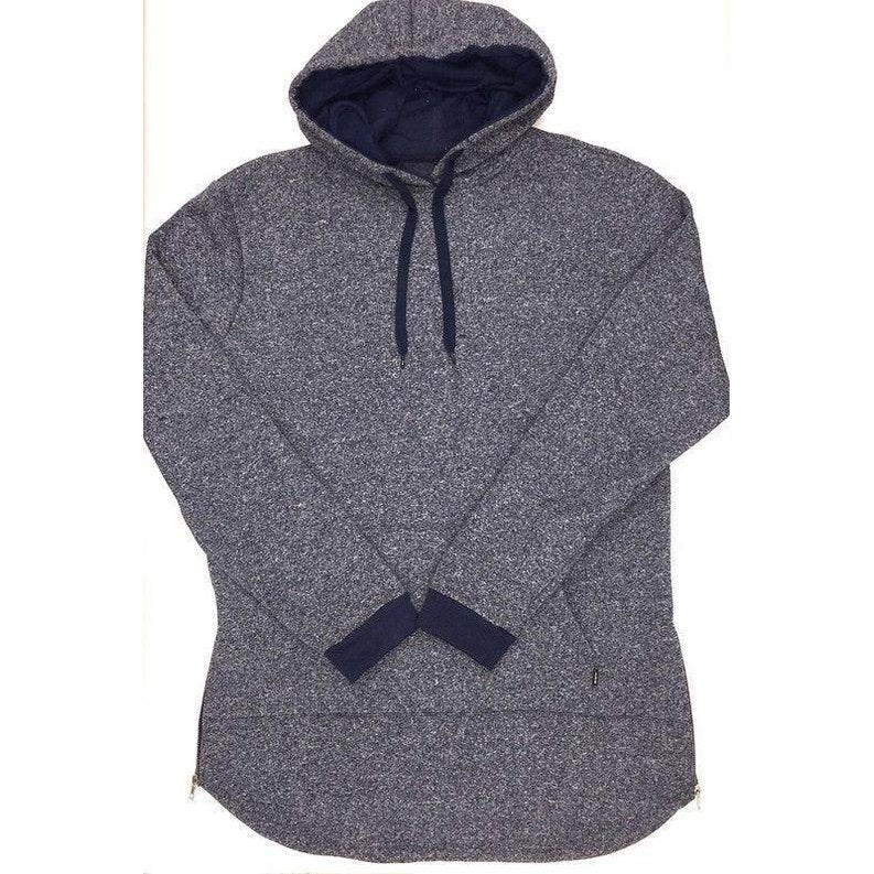 WEIV stylish vacation hoodie for men in navy blue with a comfortable fit and adjustable drawstring