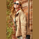 La Miel stylish vacation jackets in beige quilted design for trendy looks on getaways