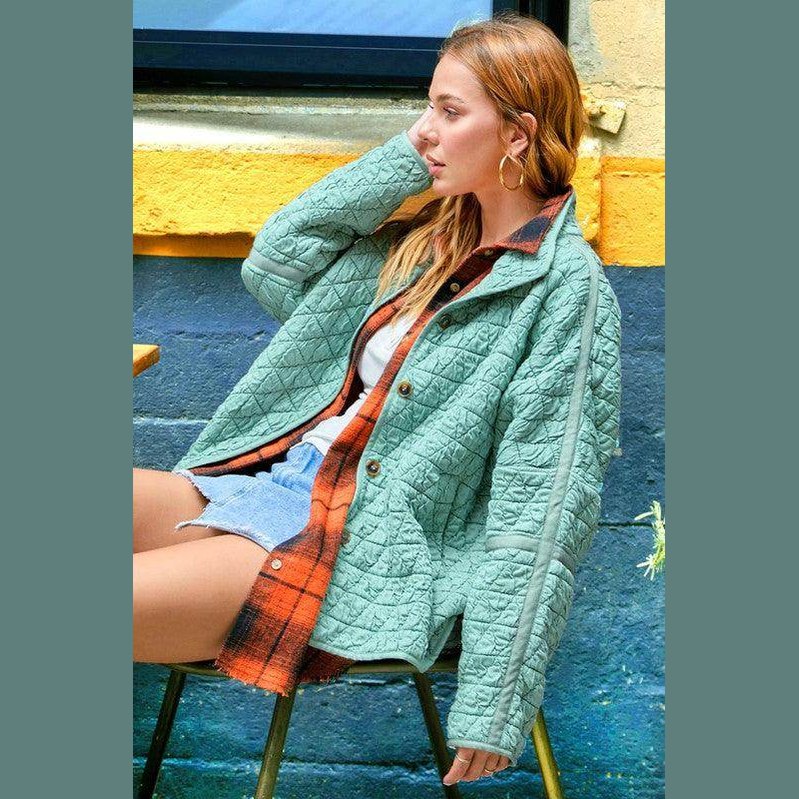La Miel stylish vacation jackets featuring quilted texture and relaxed fit for casual outings
