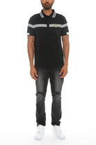 Men's stylish vacation polo shirt in black with unique design and comfortable fit