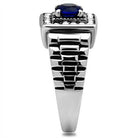 Stylish vacation rings for men featuring a blue stone on a sleek silver band