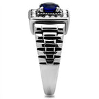 Stylish vacation rings for men featuring a blue stone on a sleek silver band