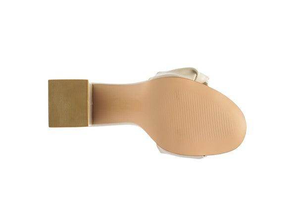 Sole view of Rag Company stylish vacation sandals with a comfortable block heel