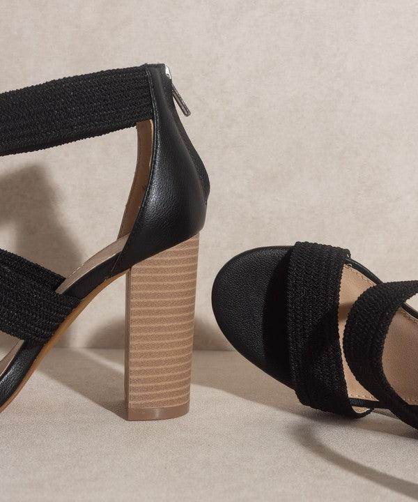 Oasis Society stylish vacation sandals with a chunky heel and adjustable straps for comfortable wear
