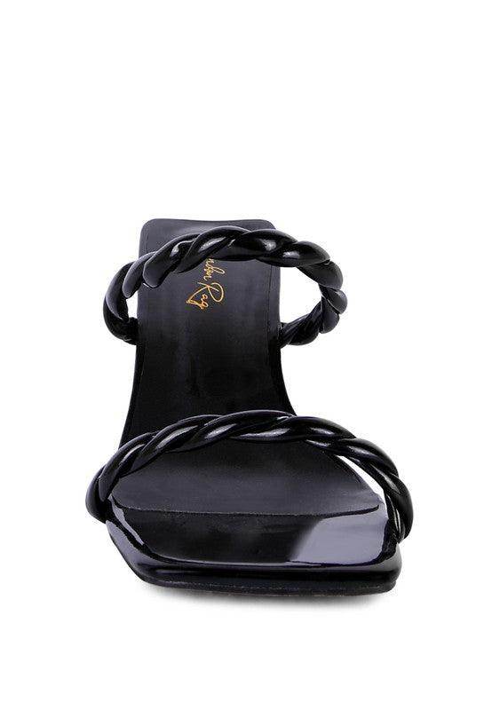 Rag Company stylish vacation sandals in black with braided straps for a chic summer look