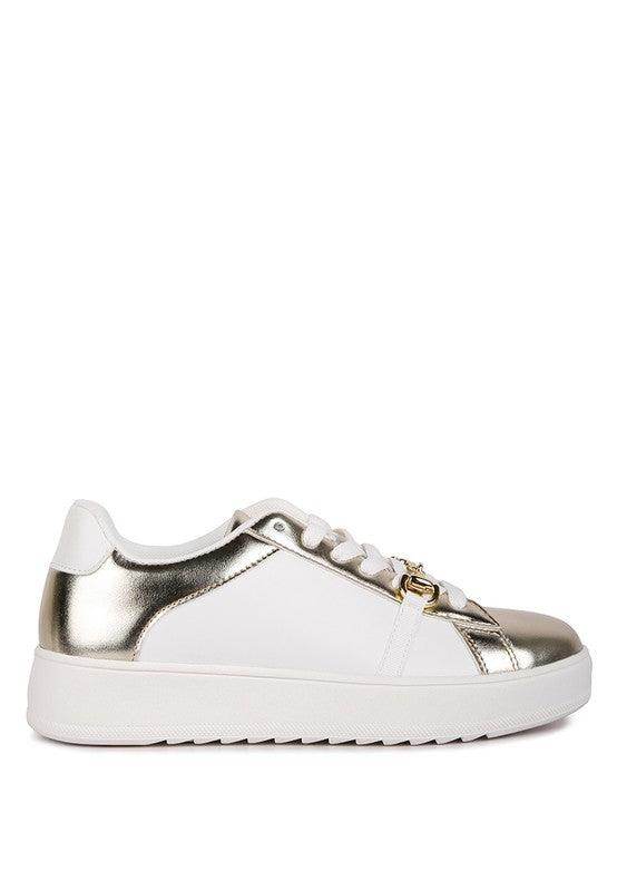 Rag Company stylish vacation sneakers in white and gold accents for comfortable travel and casual wear