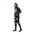 Men's 2PC Track Set by WEIV in black featuring stylish vacation sweat suit design with flames and hoodie