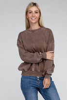 ZENANA stylish vacation sweater in brown, featuring a relaxed fit and comfortable design for casual outings