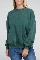 ZENANA stylish vacation sweater in green with a relaxed fit and soft fabric, perfect for casual outings