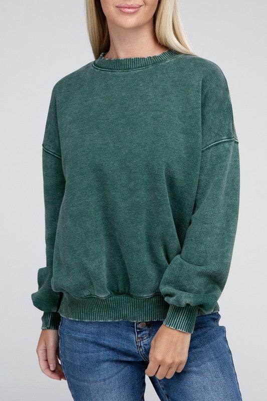 ZENANA stylish vacation sweater in green with a relaxed fit and soft fabric, perfect for casual outings
