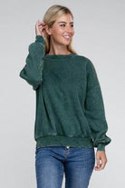 Women's ZENANA stylish vacation sweater in green, perfect for casual outings and relaxation