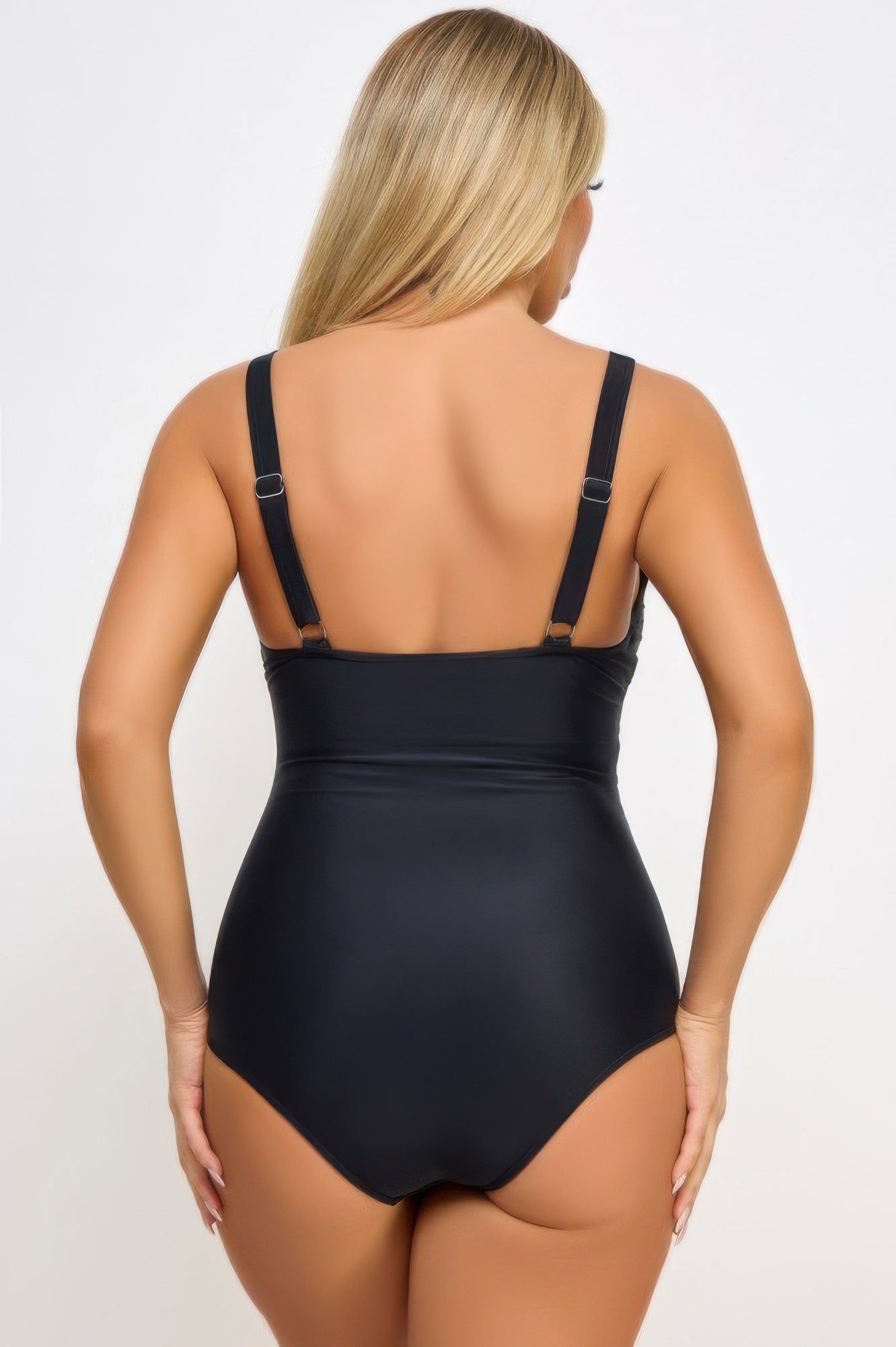 Black Women's 1PC Stylish Vacation Swimwear for Women with Adjustable Straps and Comfortable Fit