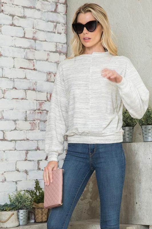 Andante USA Comfortable Women's Shirt in Light Gray, perfect for stylish vacation tops for women