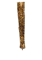 Rag Company's stylish vegan leather footwear boot featuring a trendy leopard print design