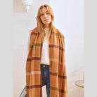Bella Chic stylish winter scarf for vacations in warm tones, perfect for layering and keeping cozy
