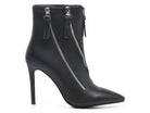 Rag Company stylish zipper ankle boots in black with pointed toe and stiletto heel