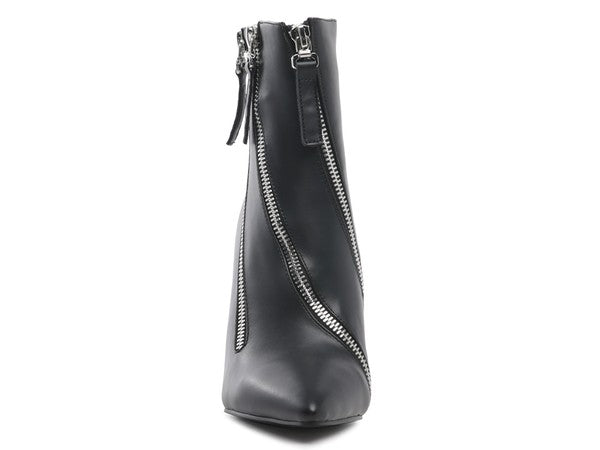 Rag Company stylish zipper ankle boots in black with dual zip design for a trendy look