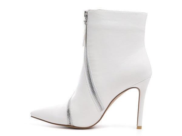 Rag Company stylish zipper ankle boots in white with high stiletto heels for a chic look
