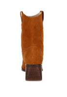Rag Company suede square toe ankle boots in brown with stacked heel for stylish fall looks