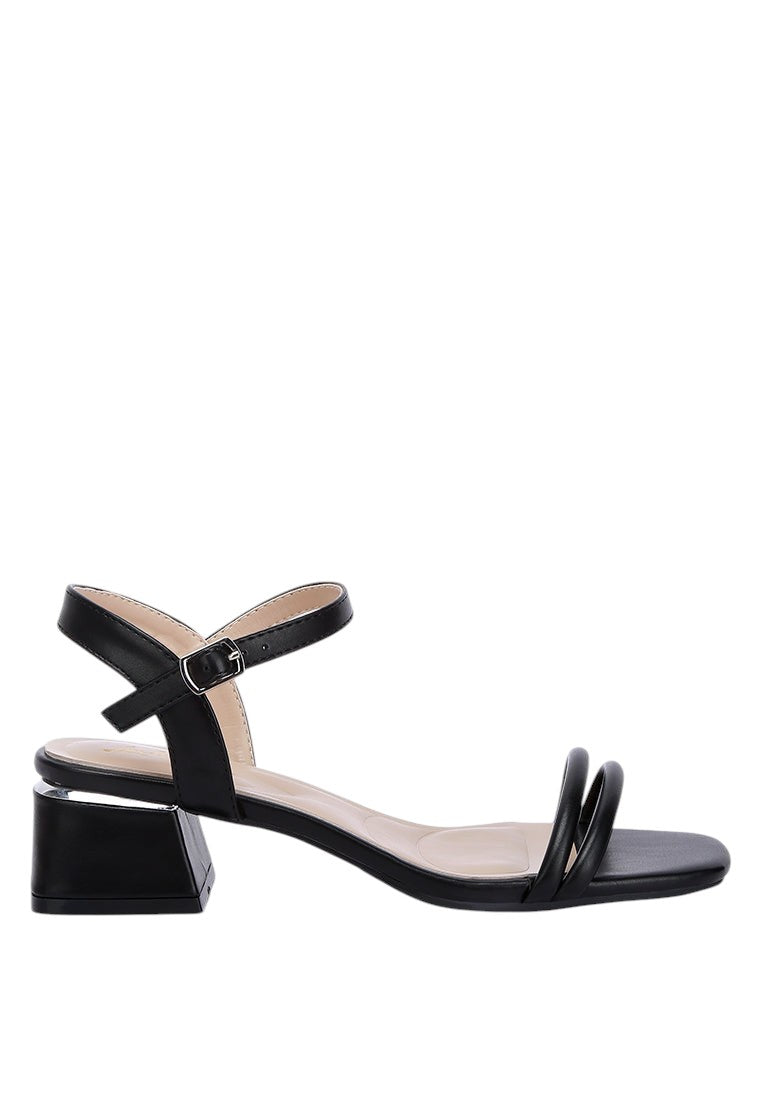 Sulein Ankle Strap Low Block Heels