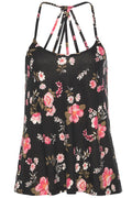 YNIQUE Floral Print Women's Tank Top with Strappy Back, perfect summer casual tops for women