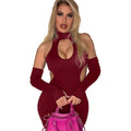 Summer Club Halter Dress for Women Sexy Hollow Out Bodycon – VacationGrabs Summer Club Halter Dress for Women Sexy Hollow Out Bodycon – VacationGrabs