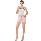Rag Company Women's Summer Fashion Denim Shorts in Light Pink for Casual Outfits