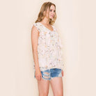 Shopin LA women's summer floral print blouse with ruffled sleeves and stylish design