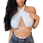 VacationGrabs Summer Push Up Bandeau Top in White