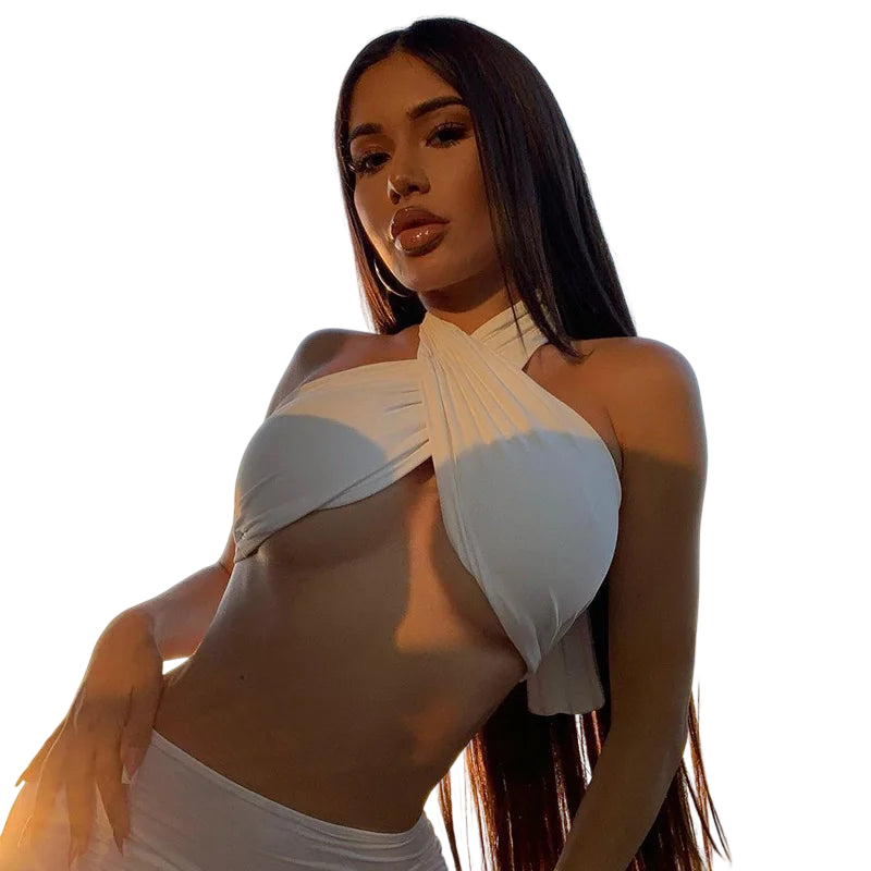 VacationGrabs Summer Push Up Bandeau Top in White