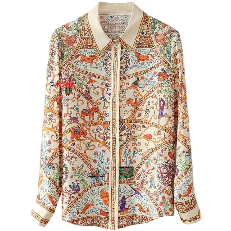 VacationGrabs printed women's shirt, lightweight fabric, perfect summer tops for women