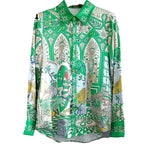 VacationGrabs women's green printed shirt, perfect summer tops for women