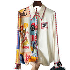Women's colorful silk shirt, perfect summer tops for women