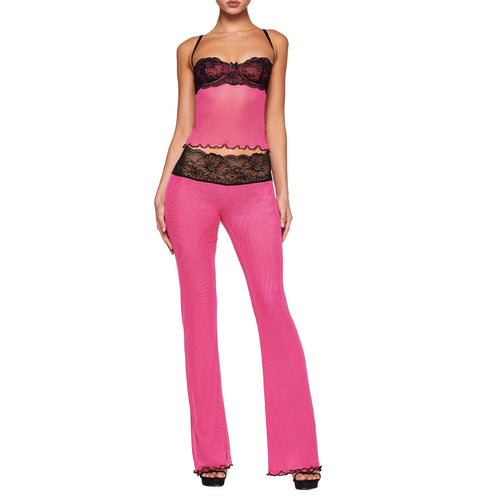 Women's pink sheer two-piece set, summer wedding guests outfits