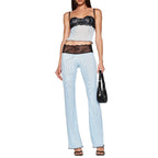 Women's blue lace overlay outfit, stylish for summer wedding guests outfits