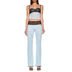 Women's light blue outfit set with lace, ideal for summer wedding guests outfits
