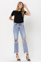 Women's Jeans Super High Rise 90'S Straight Crop Jeans