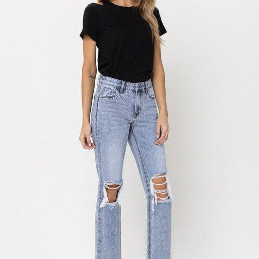 Women's Jeans Super High Rise 90'S Straight Crop Jeans