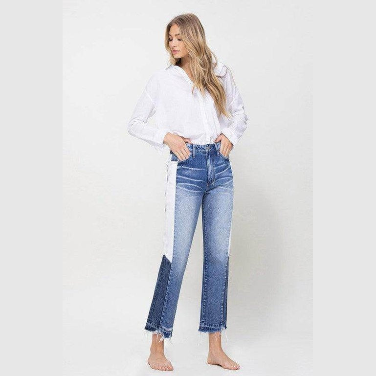 Super High Rise Straight W/Side Blocking Panel - VacationGrabs