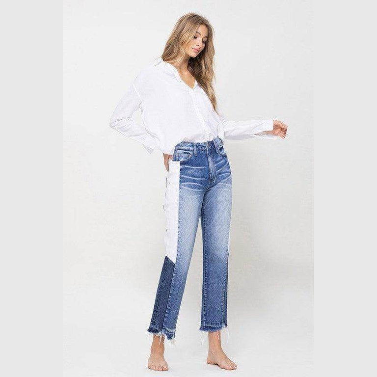 Super High Rise Straight W/Side Blocking Panel - VacationGrabs