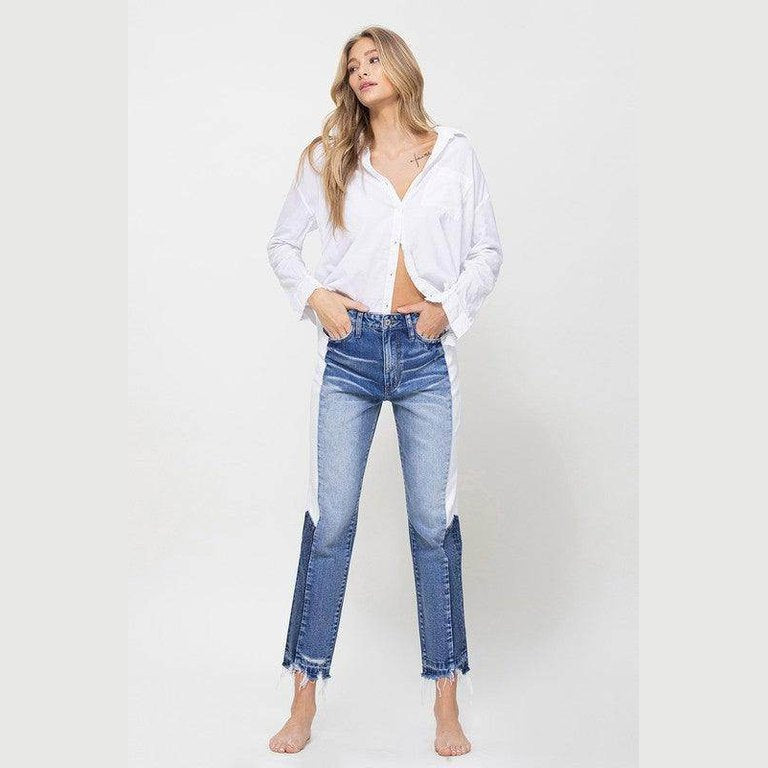 Super High Rise Straight W/Side Blocking Panel - VacationGrabs
