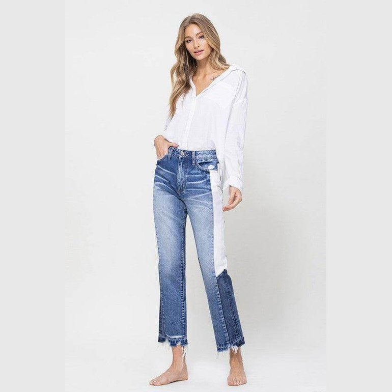 Super High Rise Straight W/Side Blocking Panel - VacationGrabs