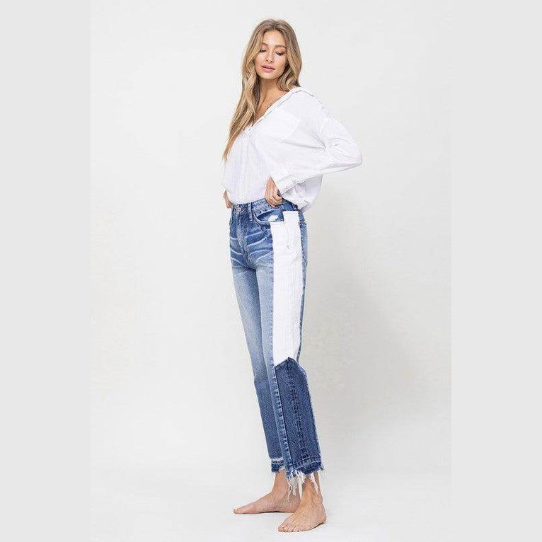 Super High Rise Straight W/Side Blocking Panel - VacationGrabs