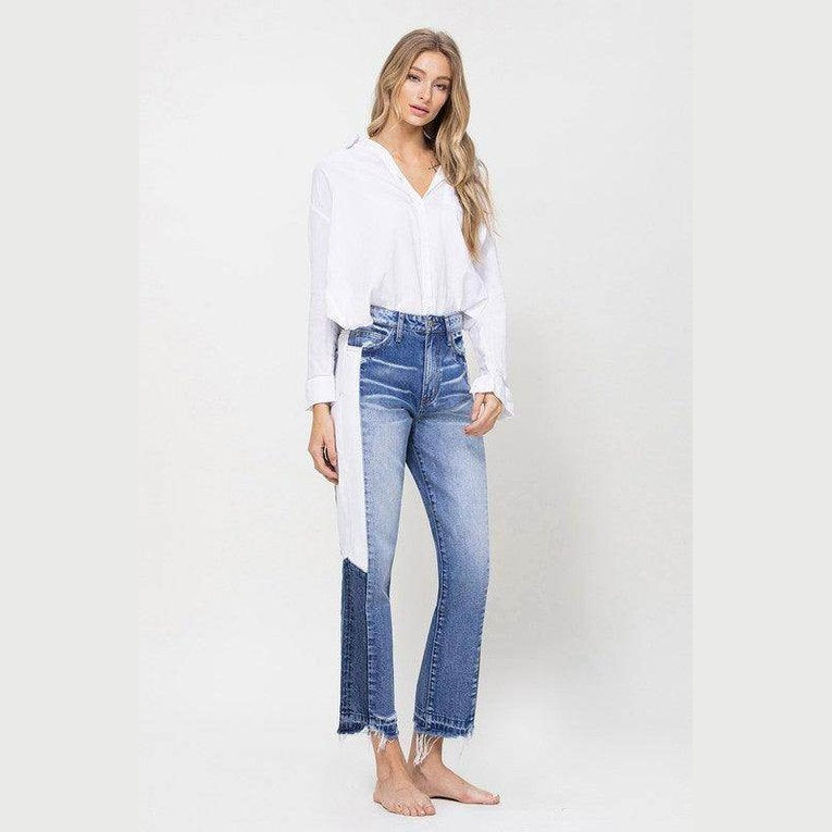 Super High Rise Straight W/Side Blocking Panel - VacationGrabs