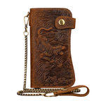 Super Quality Leather Wallet with Iron Chain for Men Bifold
